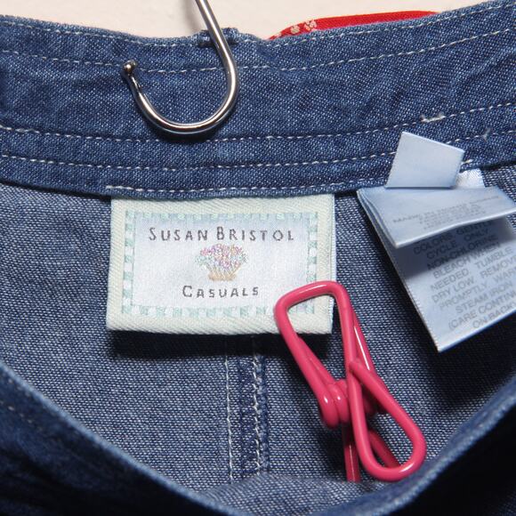 Vintage Susan Bristol Casuals Cotton Midi Wrap Skirt Size 6 - Picture 5 of 7